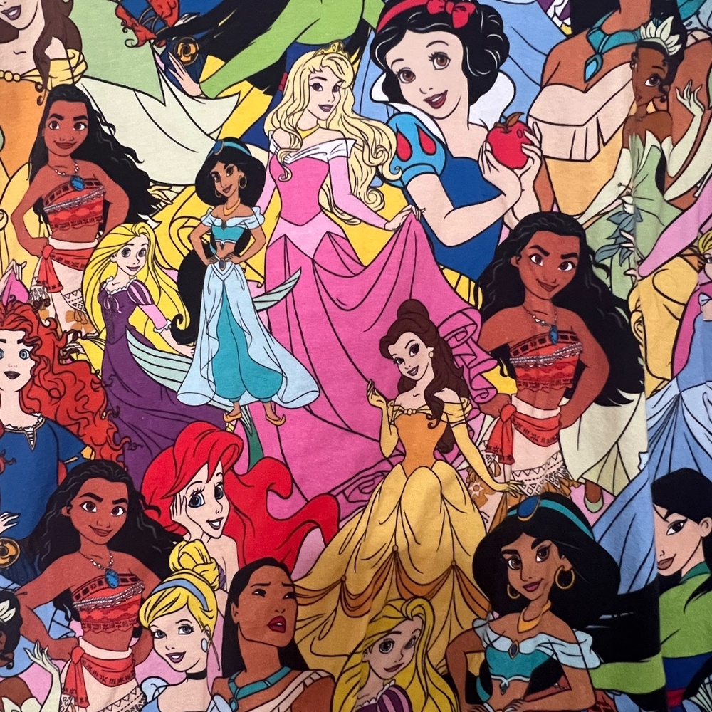 Cakeworthy Disney Princess Characters Allover Print T-Shirt Large - Picture 2 of 4